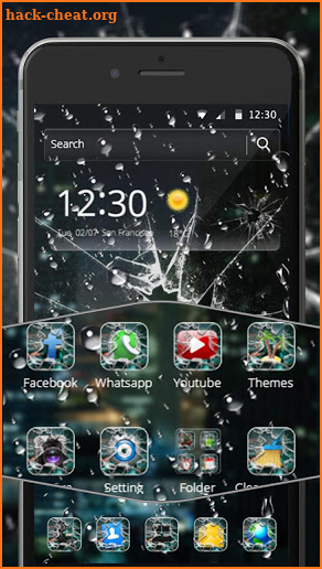 Rain Broken Glass Theme screenshot