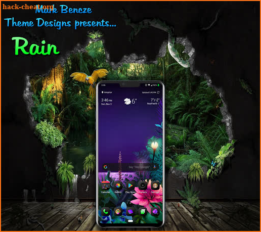 Rain Theme for LG G8, V40, V50 UX8 Android 9 screenshot