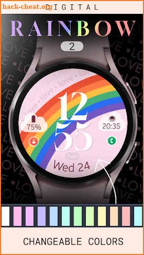 Rainbow 2 digital watch face screenshot