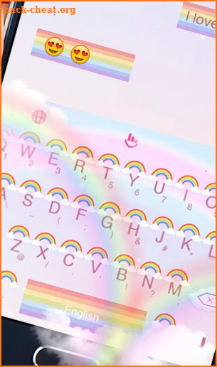 Rainbow Cloud Keyboard Theme screenshot