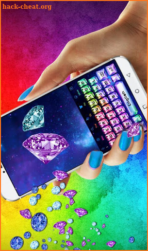 Rainbow Color Diamond Keyboard Theme screenshot