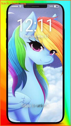 Rainbow Dash Little Princess Art Coloring Pin Lock screenshot