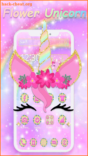 Rainbow Flower Unicorn Theme screenshot