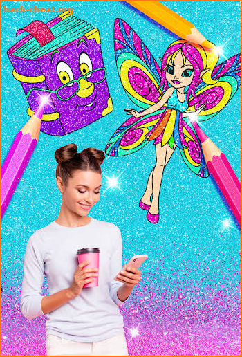 Rainbow Glitter Coloring Book Fairies screenshot