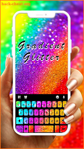 Rainbow Gradient Glitter Keyboard Theme screenshot