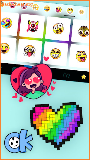 Rainbow Heart Bricks Keyboard Background screenshot