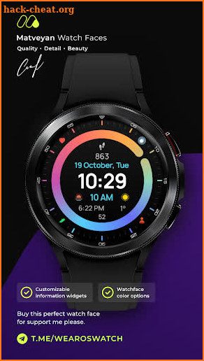 Rainbow Minimal Watchface screenshot