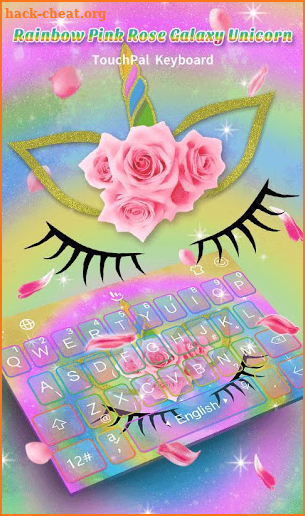 Rainbow Rose Galaxy Unicorn Cat Keyboard Theme screenshot