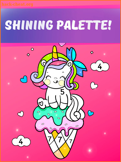 Rainbow Unicorns Coloring Book by Numbers screenshot