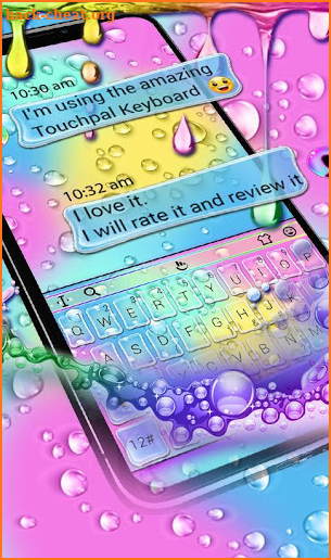 Rainbow Waterdrop Keyboard Theme screenshot