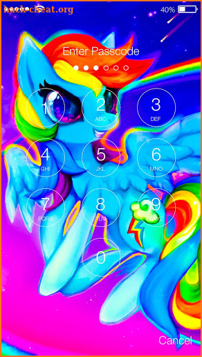 Rainbowdash Pony Phone Lock Pin Password screenshot