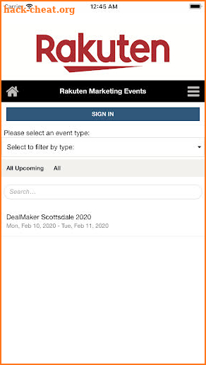 Rakuten Events screenshot