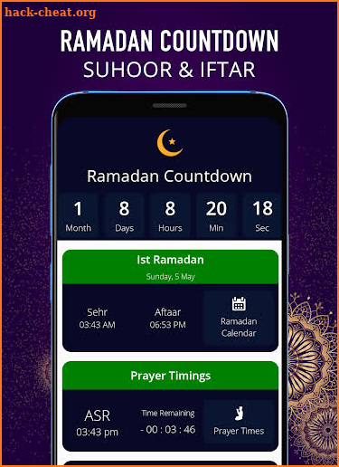 Ramadan Calendar 2019 - Sehr, Iftar Times screenshot