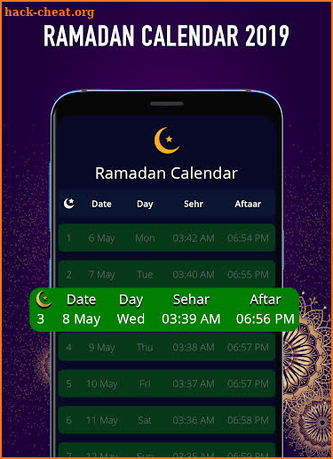 Ramadan Calendar 2019 - Sehr, Iftar Times screenshot