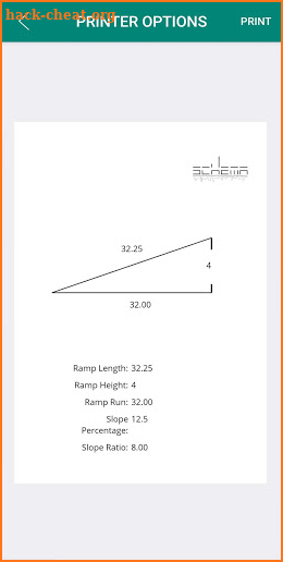 Ramp Slope Calculator screenshot