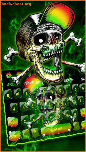 Rasta Skull Keyboard Theme screenshot