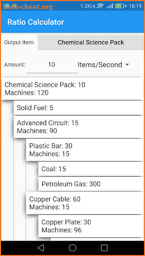 Ratio Calculator for Factorio screenshot