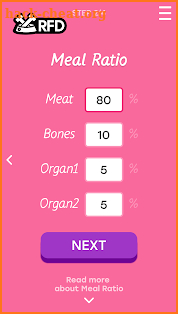 Raw Fed Dog Food Calculator screenshot