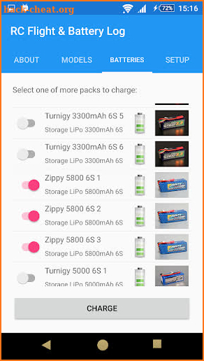 RC Flight and Battery Log screenshot