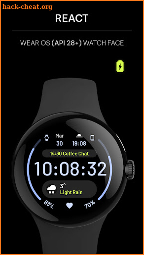 React: Wear OS watch face screenshot