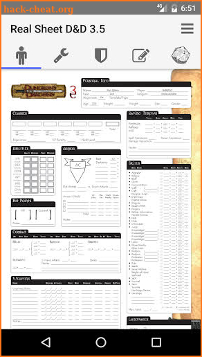 Real Sheet: D&D 3.5 + Dices screenshot