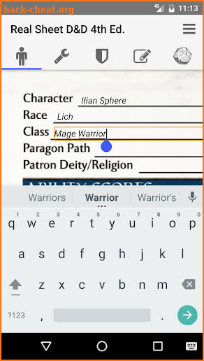 Real Sheet: D&D 4th + Dices screenshot