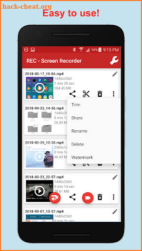 REC - Screen Recorder. UHD, FHD, HD, on/off audio screenshot