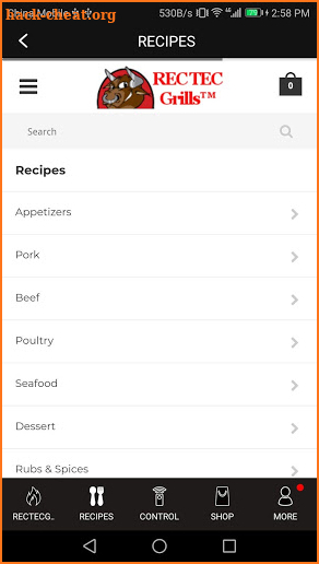 REC TEC Grills screenshot