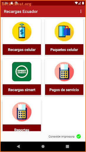 Recargas y pagos Ecuador SMS screenshot