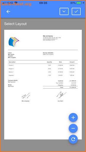 Receipt, Estimate, Invoice, Payments screenshot