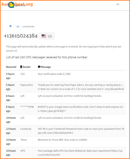 Receive SMS Online | quackr screenshot