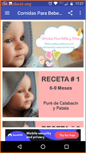 Recetas Para Bebés (6, 7, 8 y 9 Meses) - Gratis screenshot