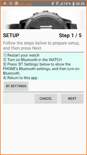 Reconnect Garmin Watch - legacy version screenshot