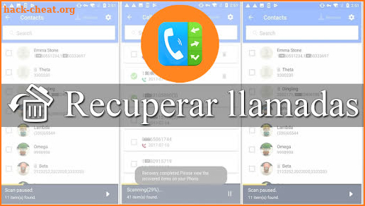 recuperar registro  llamadas borradas : contacto screenshot