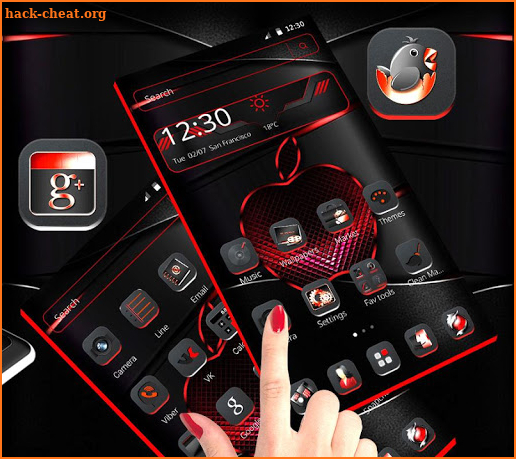 Red Black Apple Dark Launcher Theme 🍎 screenshot