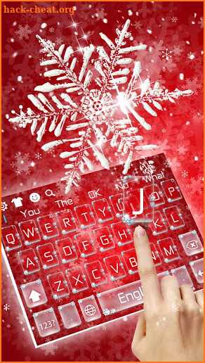 Red Christmas White Snow Keyboard screenshot