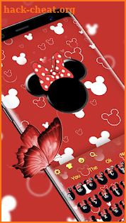 Red cute bow cartoon mouse keyboard theme screenshot