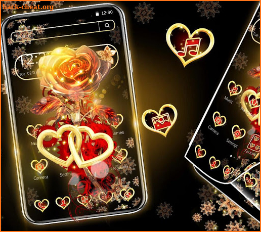 Red Gold Shiny Rose Theme screenshot