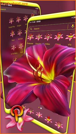 Red Lily Flower Theme screenshot