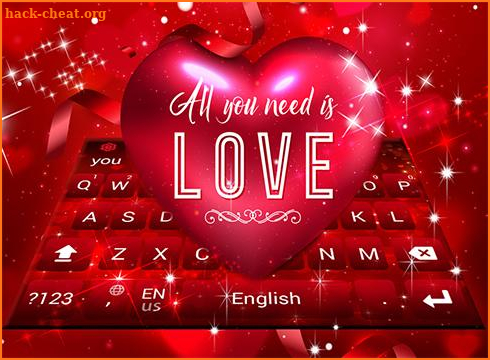 Red Love Hearts Rose Keyboard Theme screenshot