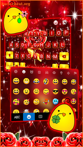 Red Lux Rose Keyboard Background screenshot