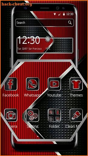 Red Luxury Metal Theme screenshot