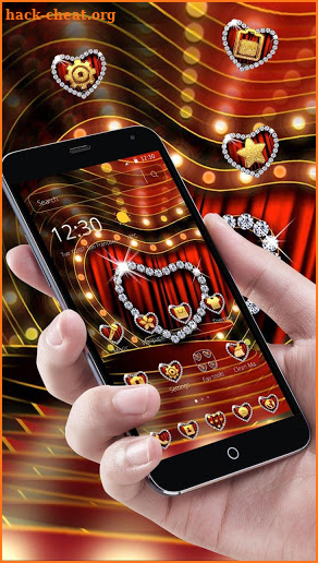 Red Metal Glitter Diamond Theme screenshot