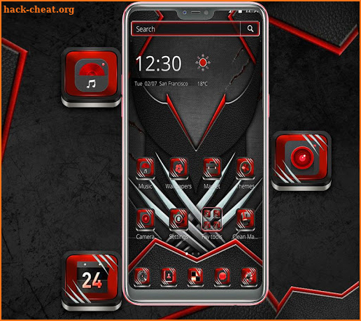 Red Metallic Paw Wolf Theme screenshot