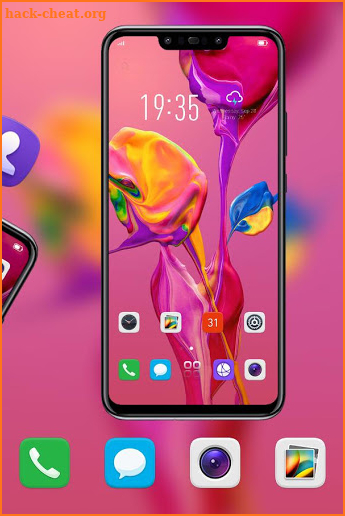 Red paint colorful flower theme  for p30 pro screenshot