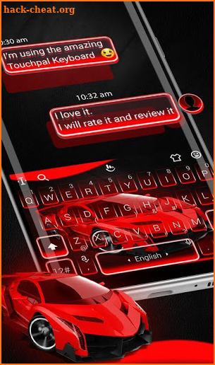 Red Racing Car Keyboard Theme screenshot