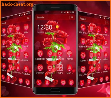 Red Romantic Rose Theme screenshot