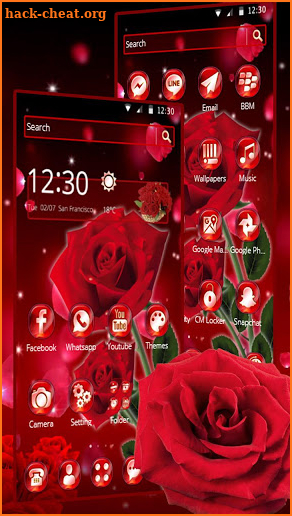 Red Rose Flowers Theme screenshot