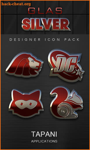 Red silver glas icon pack HD screenshot