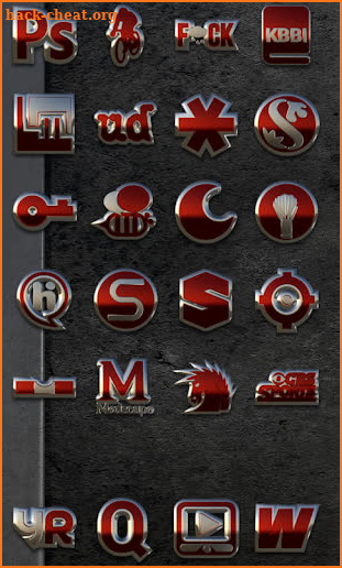 Red silver glas icon pack HD screenshot